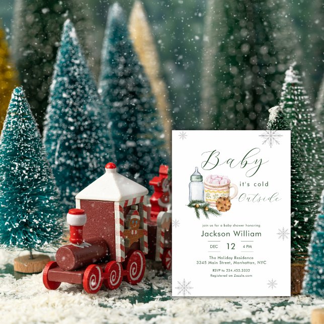 Gender Neutral Snowflake Winter Baby Shower Einladung (Gender Neutral Snowflake Winter Baby Shower Invitation)