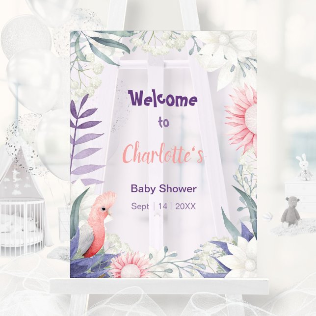 Gender-neutrale Babydusche aus verzaubertem Lavend Acrylschild (Enchanted Lavender Gender-Neutral Baby Shower Acrylic Sign ©Susanne Sachers - Sunny Mind 🌞)