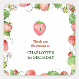 Gender-neutrale Beere - Erstgeburtsdanken Quadratischer Aufkleber