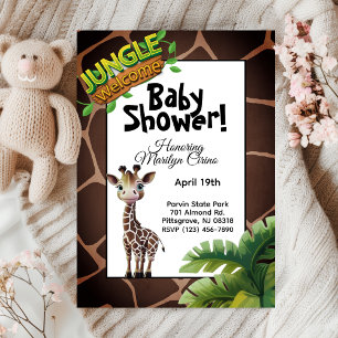 Gender-neutrale Giraffe-Jungle-Themed Baby-Dusche Einladung