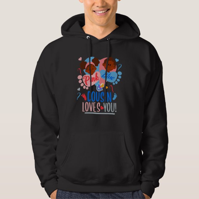 Gender Reveal African American Pink or blue COUSIN Hoodie (Vorderseite)