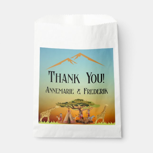 Gender Reveal African Animal Geschenktütchen (Vorderseite)