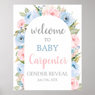 Gender Reveal Arch Begrüßungszeichen Poster
