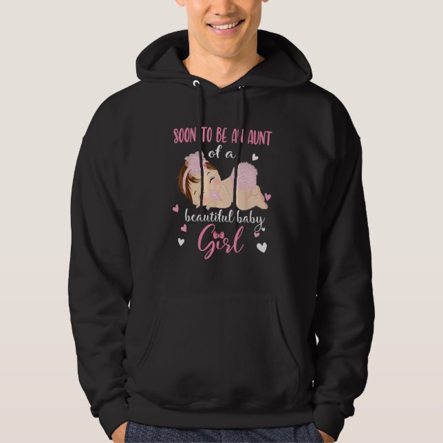 Gender Reveal Auntie Says Girl Baby Shower Family  Hoodie (Vorderseite)