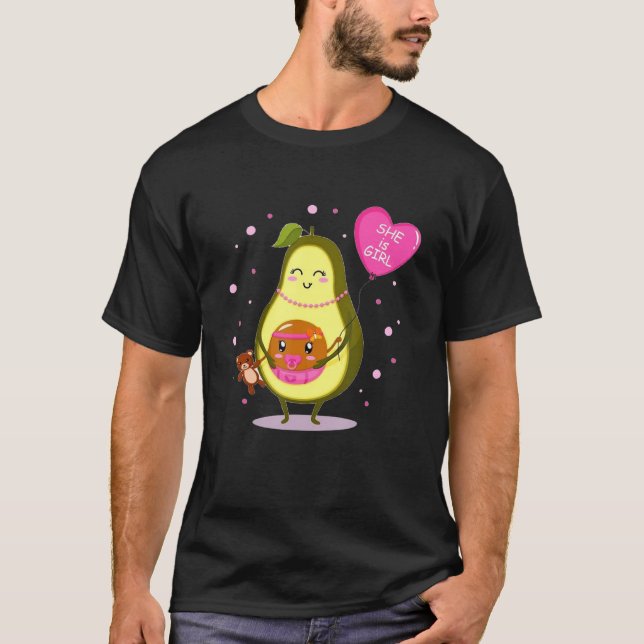 Gender Reveal Avocado Mom Avocado Mamacado She Is  T-Shirt (Vorderseite)