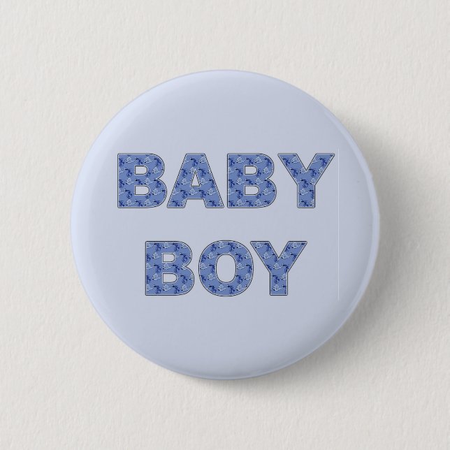 Gender Reveal Baby Boy Team Button (Vorderseite)