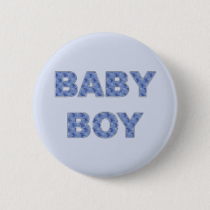 Gender Reveal Baby Boy Team Button