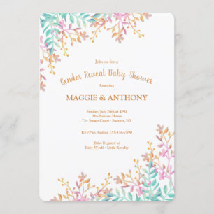 Gender Reveal Baby Dusche Einladung