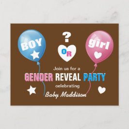Gender Reveal Baby Shower Ankündigung Junge oder M