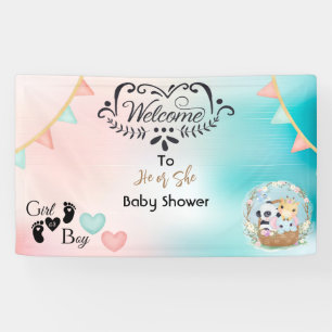 Gender Reveal Baby Shower Begrüßungsbanner Banner