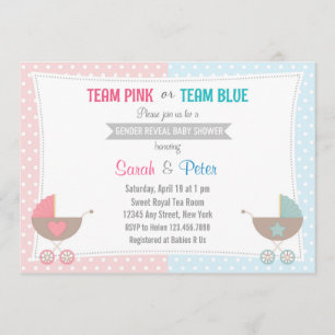 Gender Reveal Baby Shower Einladung