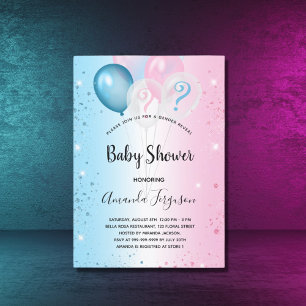 Gender reveal baby shower pink blue boy girl einladung
