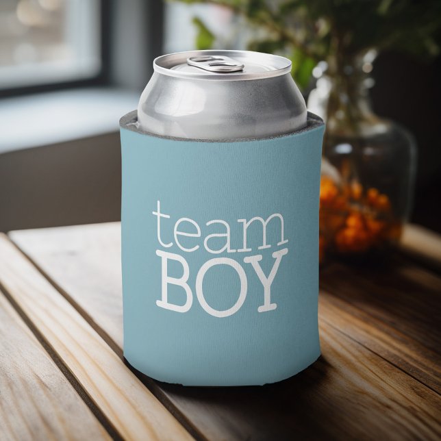 Gender Reveal Baby Shower - Team Blue Boy Dosenkühler (Personalized Can Cooler - Add Custom Text or Name)