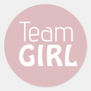 Gender Reveal Baby Shower - Team Pink Girl Runder Aufkleber