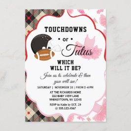 Gender Reveal Baby Shower Touchdowns oder Tutus Einladung