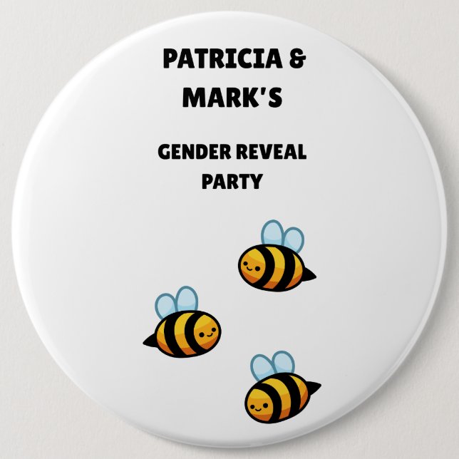 Gender Reveal Bee Party Button (Vorderseite)