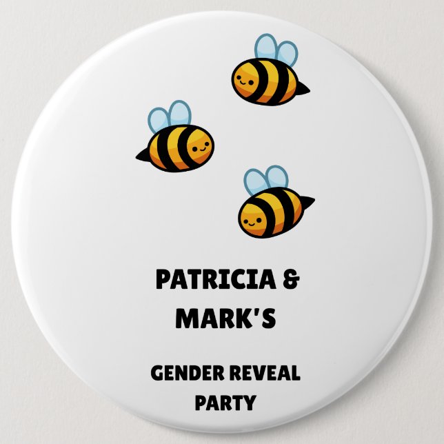 Gender Reveal Bee Party Button (Vorderseite)
