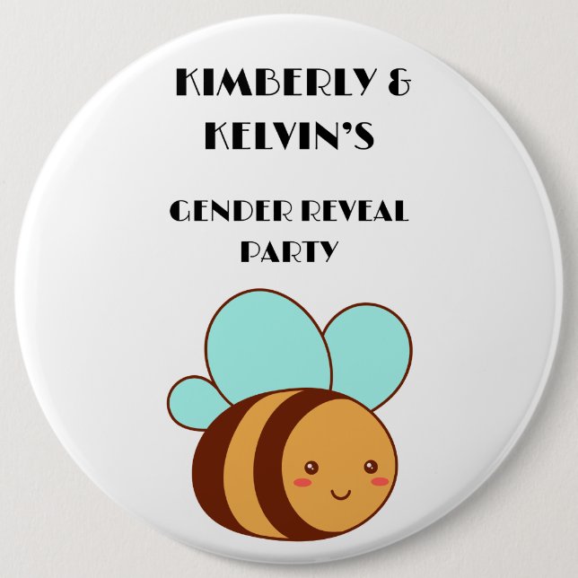 Gender Reveal Bee Party Button (Vorderseite)