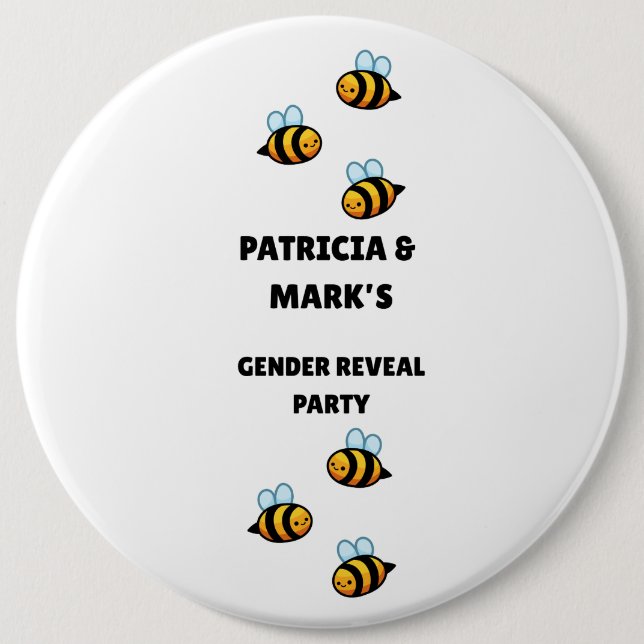 Gender Reveal Bee Party Button (Vorderseite)