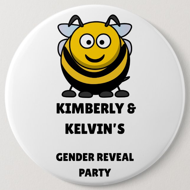 Gender Reveal Bee Party Button (Vorderseite)