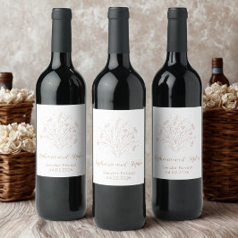 Gender Reveal - Boho Floral Weinetikett