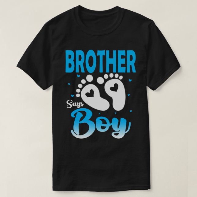 "Gender Reveal BROTHER" sagt Boy Baby Ankündigung  T-Shirt (Design vorne)