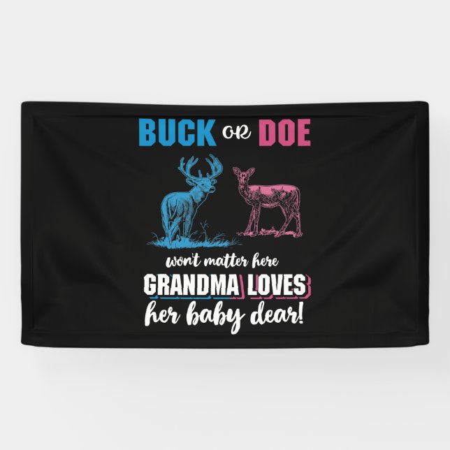 Gender Reveal Buck oder Doe Party Oma Banner (Horizontal)