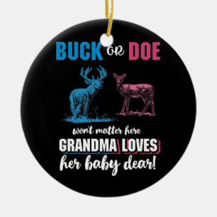 Gender Reveal Buck oder Doe Party Oma Keramik Ornament