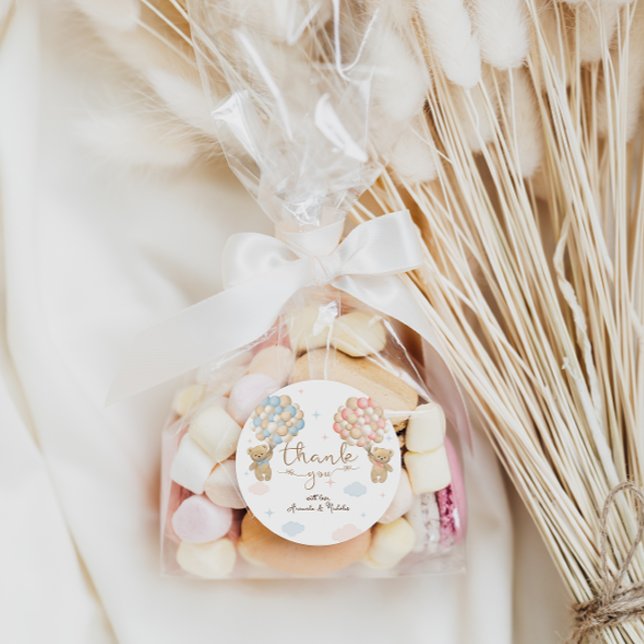 Gender Reveal danke Runder Aufkleber (Von Creator hochgeladen)