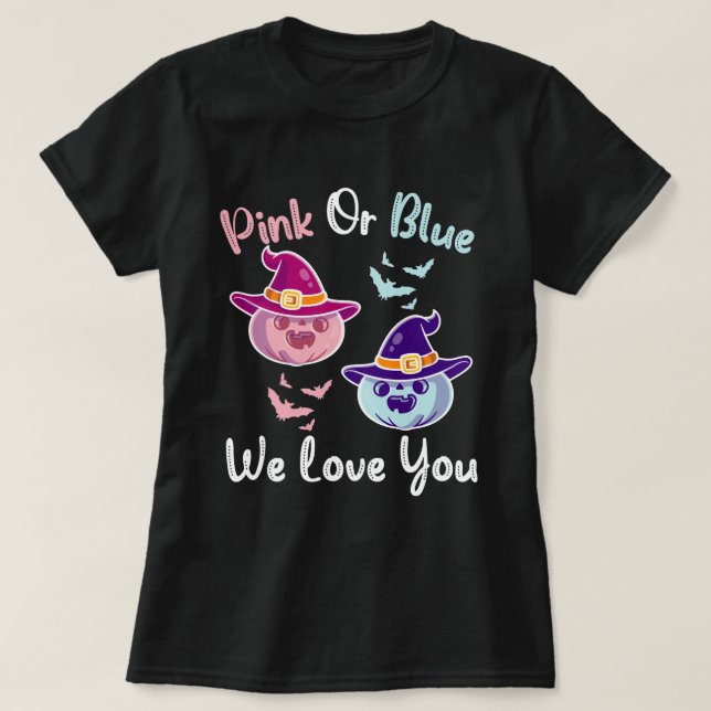 Gender Reveal Fall Halloween Thema - Pumpkin  T-Shirt (Design vorne)