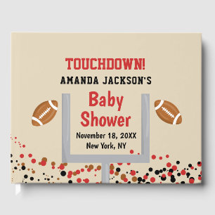 Gender Reveal Football Baby Boy Shower Touchdown Gästebuch