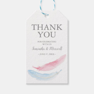 Gender Reveal Gefallen Tag Feather Geschenkanhänger