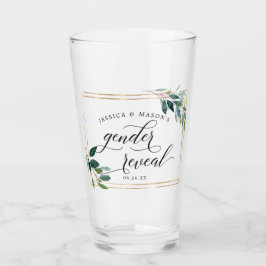 Gender Reveal Greenery Pint Glass Favor Gift Glas