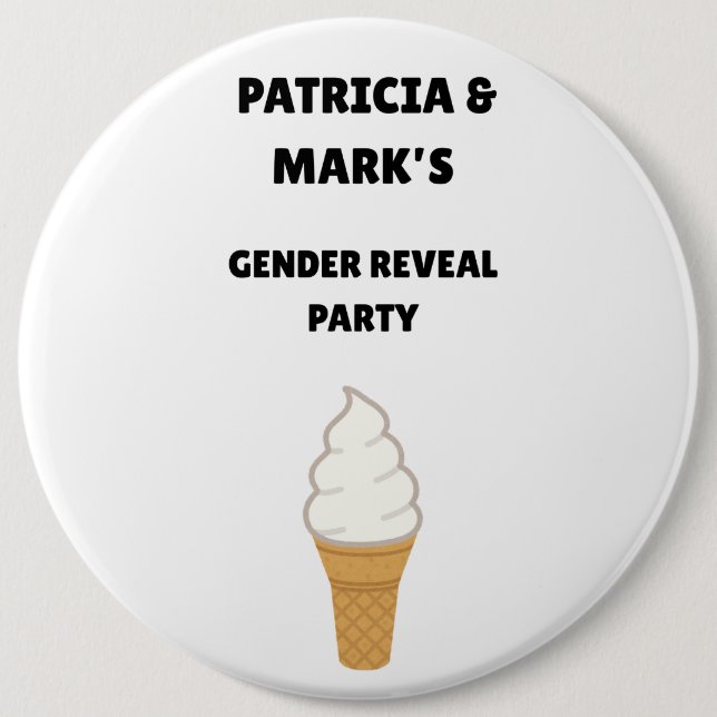 Gender Reveal Ice Cream Party Button (Vorderseite)
