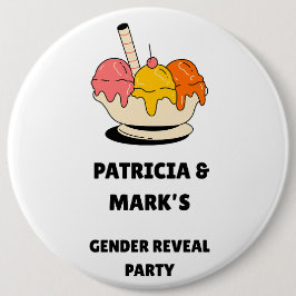 Gender Reveal Ice Cream Party Button
