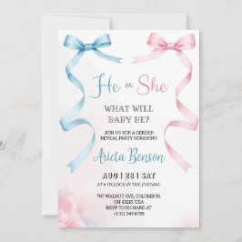 gender reveal invitation card with pink Invitation Einladung