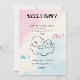 Gender reveal invitation einladung