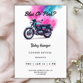 Gender reveal Invitation with a motorcycle  Einladung