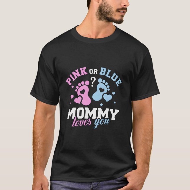 Gender Reveal Mommy Mom T-Shirt (Vorderseite)