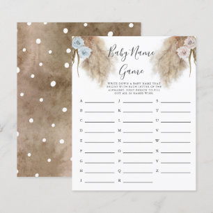 Gender Reveal Pampas Grass Baby Name Shower Game
