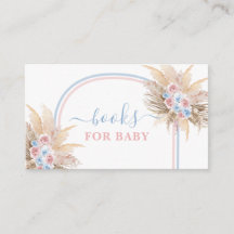 Gender Reveal Pampas Grass Books for Baby Card