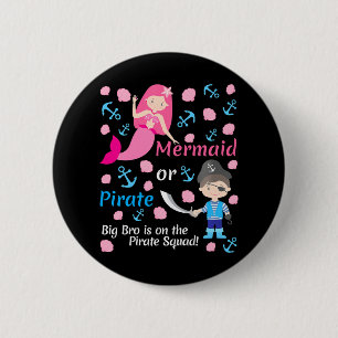 Gender Reveal Party Meerjungfrau oder Pirate Big B Button