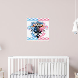 Gender Reveal Party Pink Blue Poster