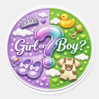 Gender Reveal Party Sticker – Girl or Boy?