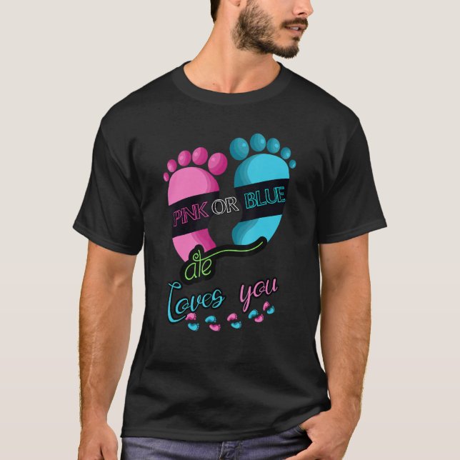 Gender Reveal Party Team Baby Shower Pinkness Blue T-Shirt (Vorderseite)