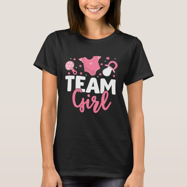 Gender Reveal Party Team Girl  Gender Reveal T-Shirt (Vorderseite)