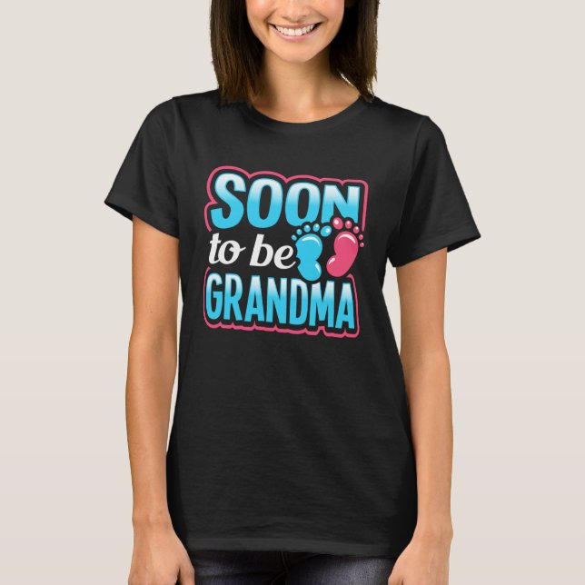 Gender Reveal Soon To Be Grandma Pregnancy Announc T-Shirt (Vorderseite)