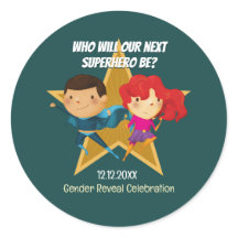 Gender Reveal Superhero Niedlich Blue Pink Green