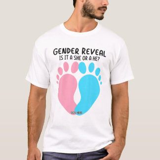 Gender Reveal Team Blue Pink Schwangerschaft Baby  T-Shirt