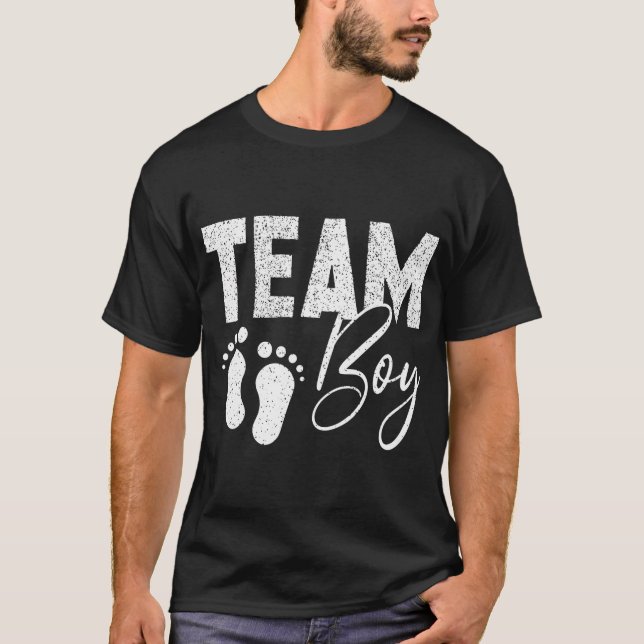 Gender Reveal Team Boy Blue T-Shirt (Vorderseite)